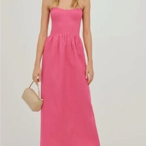 Reformation Strapless Pink Dress